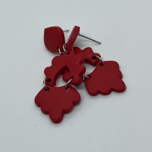 Red Handmade Earrings - Picture 5 of 5